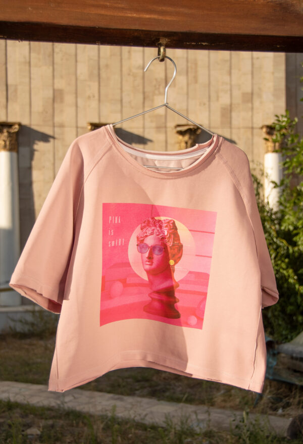 Pink Crop Top T-shirt Art Print "Pink is smART"