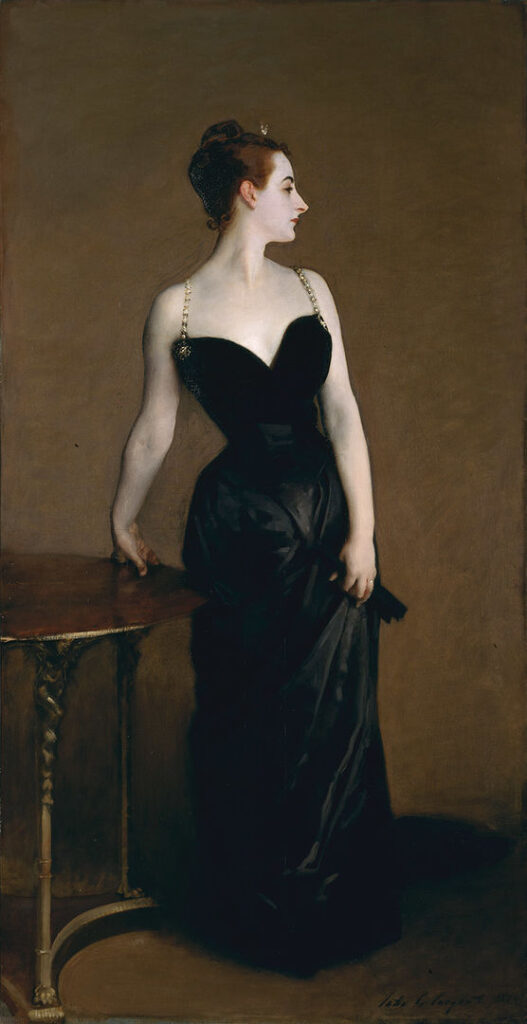 John Singer Sargent (American, 1856–1925). Madame X (Madame Pierre Gautreau), 1883–84. Oil on canvas, 82 1/8 x 43 1/4in. (208.6 x 109.9cm). The Metropolitan Museum of Art, New York, Arthur Hoppock Hearn Fund, 1916 (16.53)