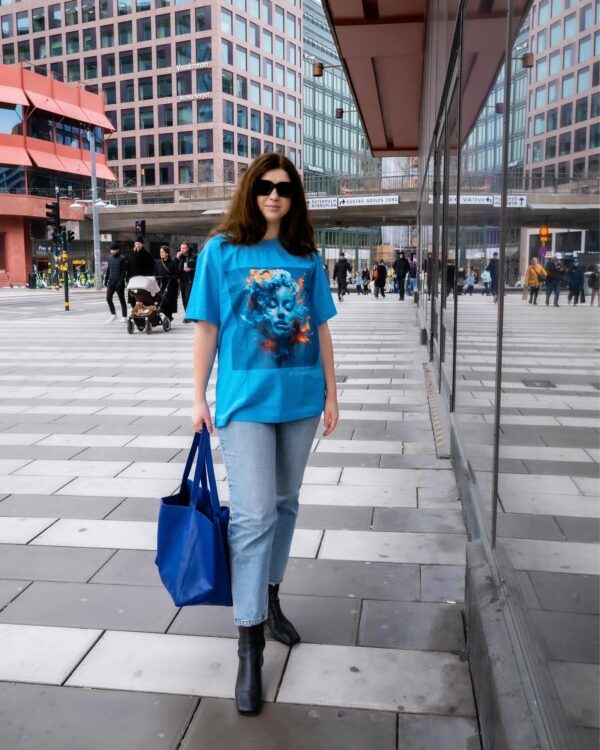 Blue ai art t-shirt