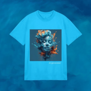 Blue AI Art T-shirt